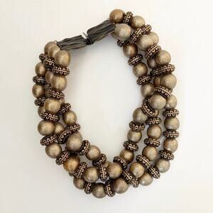 Vintage Kate Hines Multi Strand Beaded Necklace